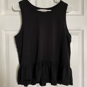 black fit n flare cropped tank top